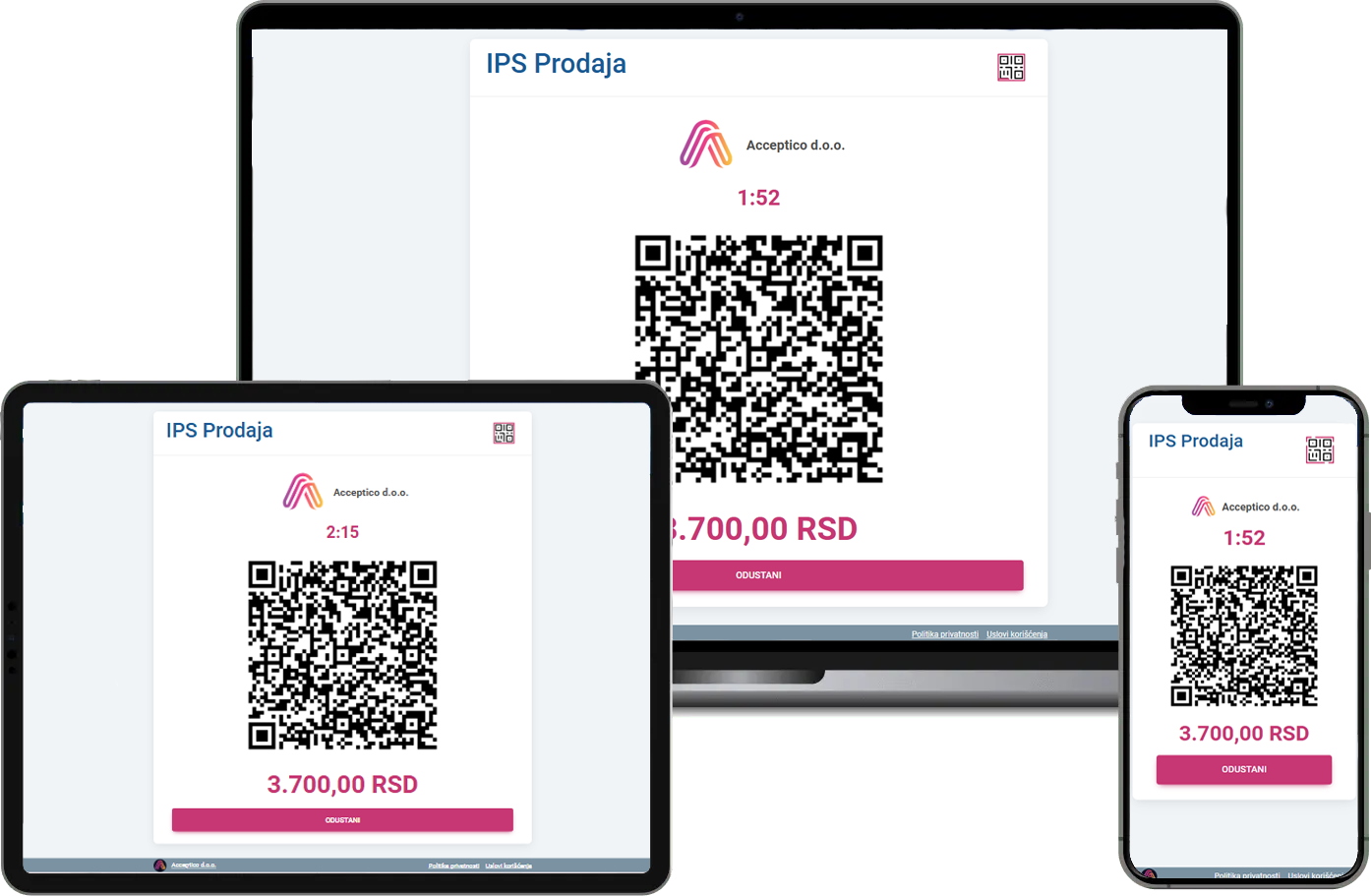 IPS Prodaja. IPS Skeniranje. QR Kod.
